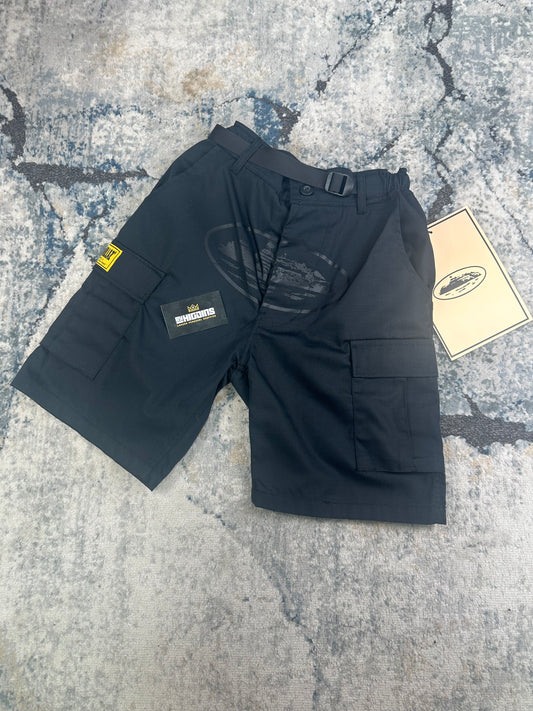 Corteiz Cargo Shorts (Black/Black)