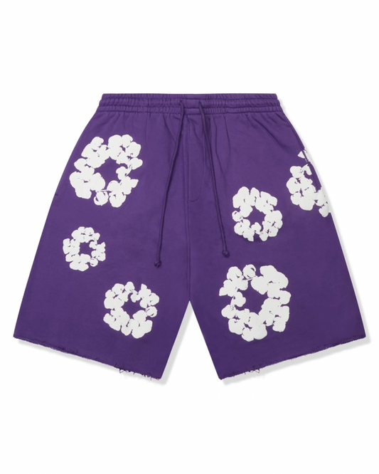 Denim Tear Shorts (Purple/White)